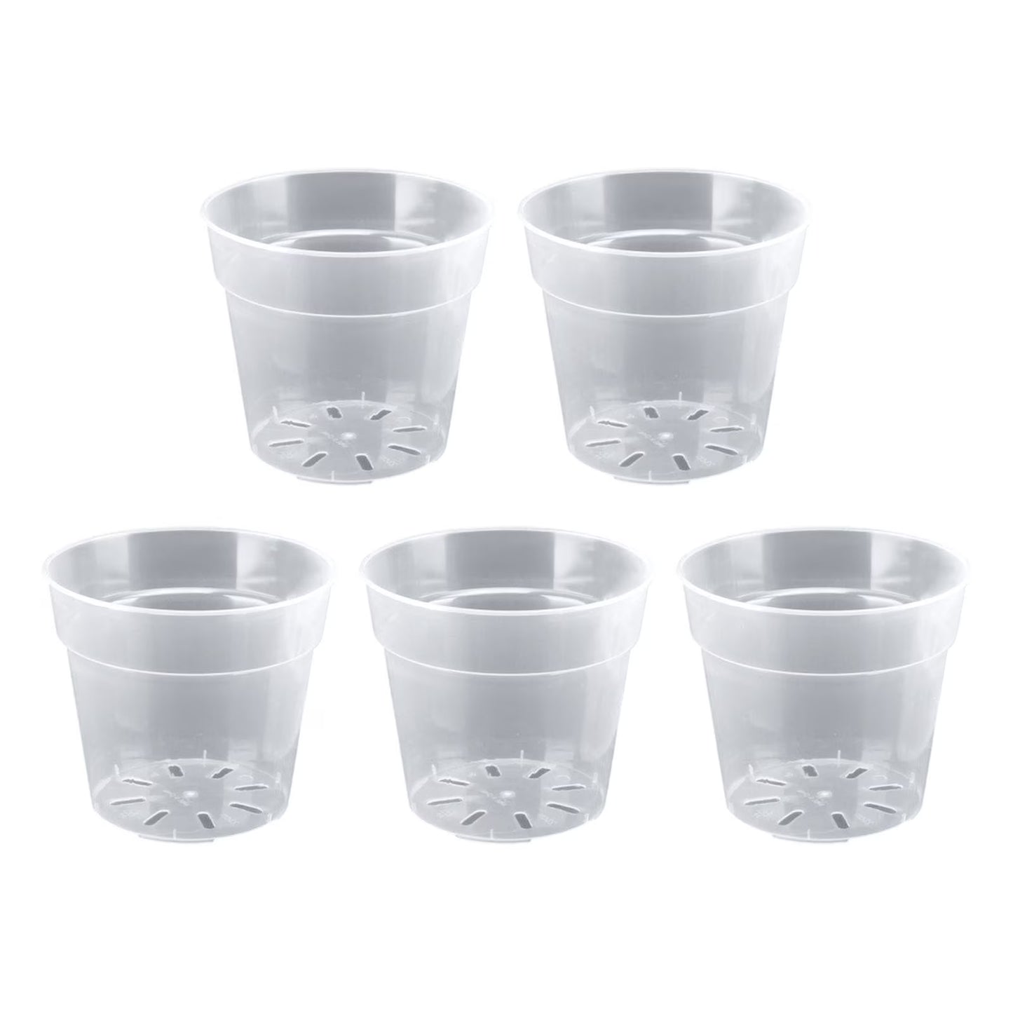 5-Pack 4" Clear Nursery Pots with Drainage Holes