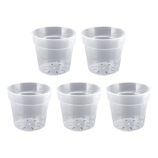 5-Pack 4" Clear Nursery Pots with Drainage Holes