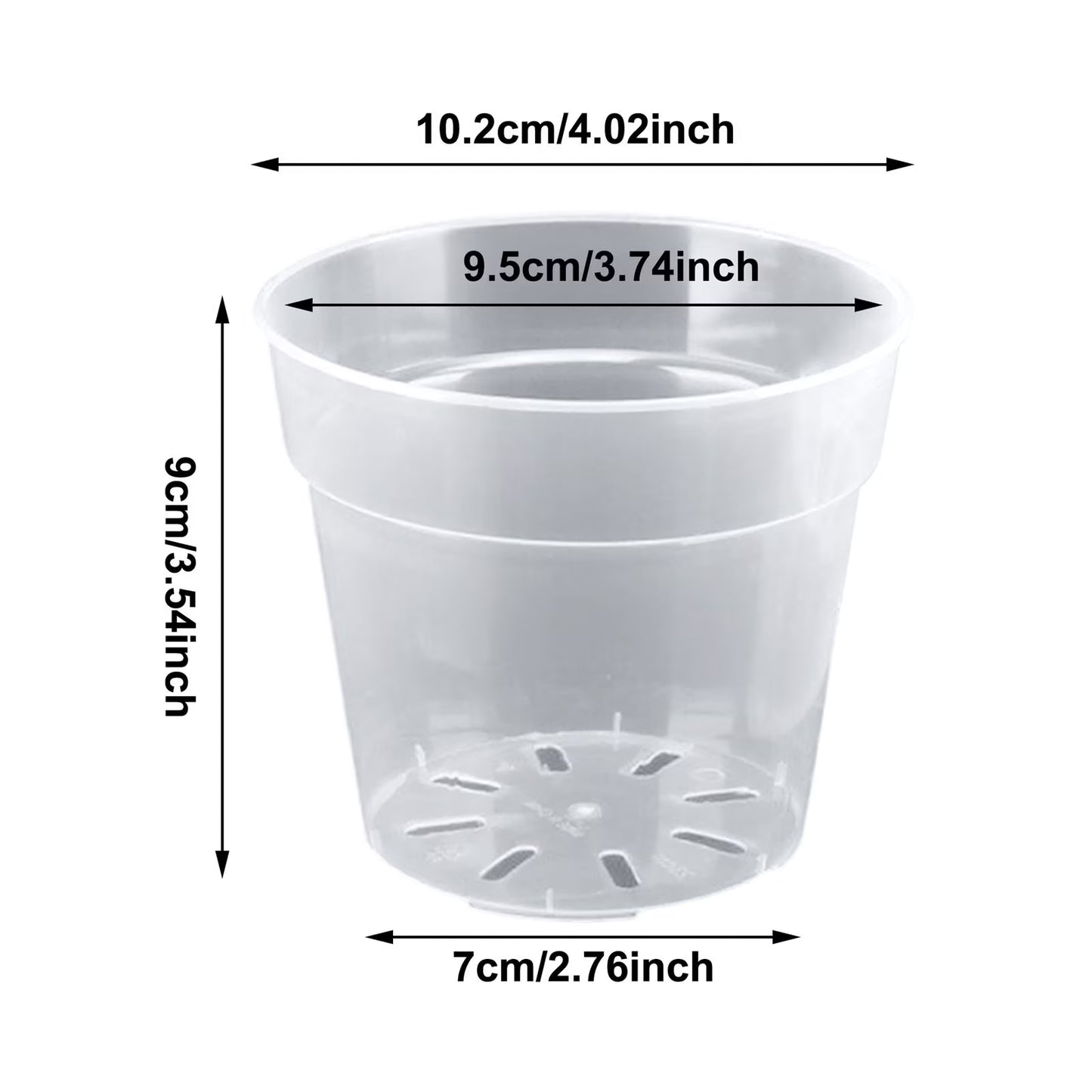 5-Pack 4" Clear Nursery Pots with Drainage Holes