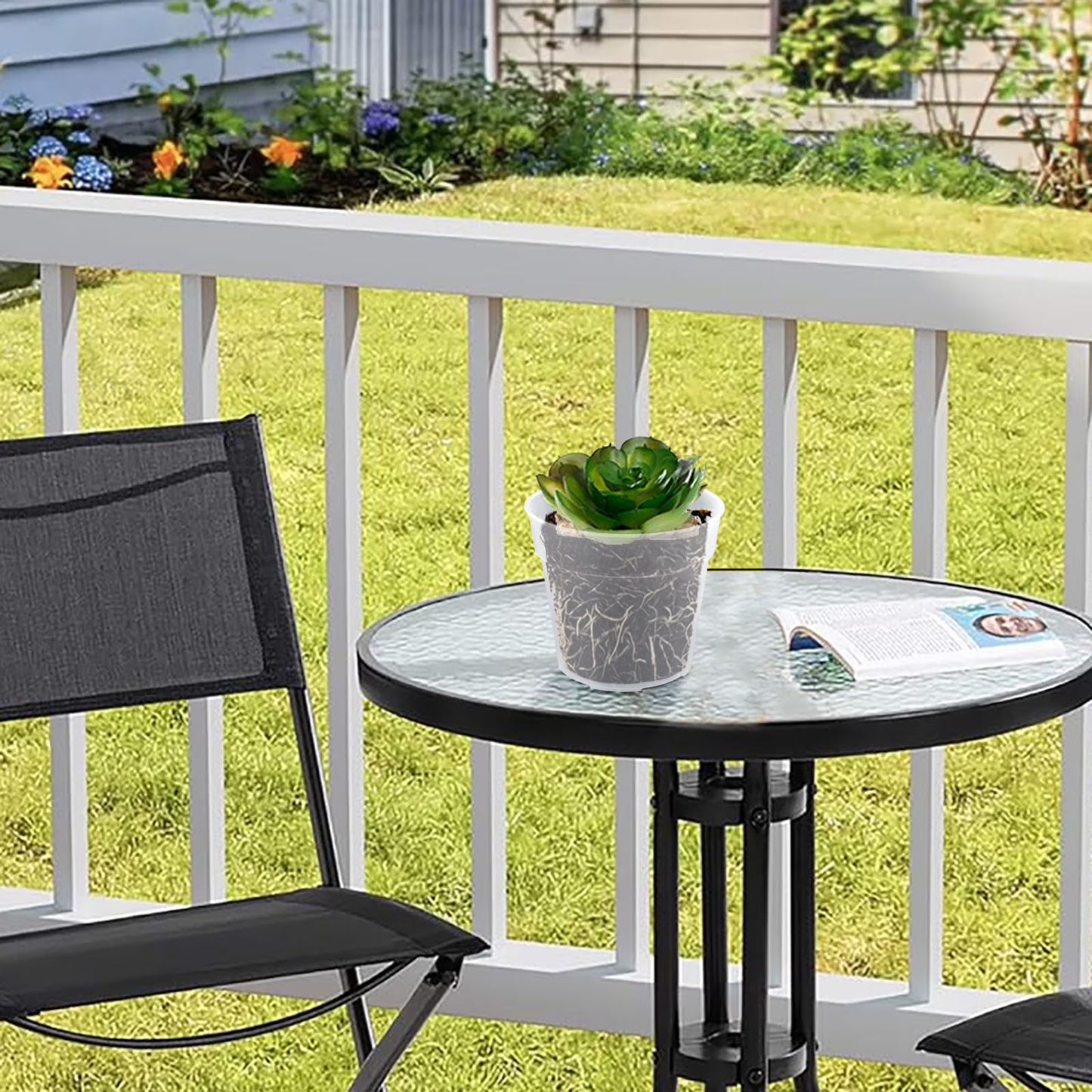 5-Pack 4" Clear Nursery Pots with Drainage Holes