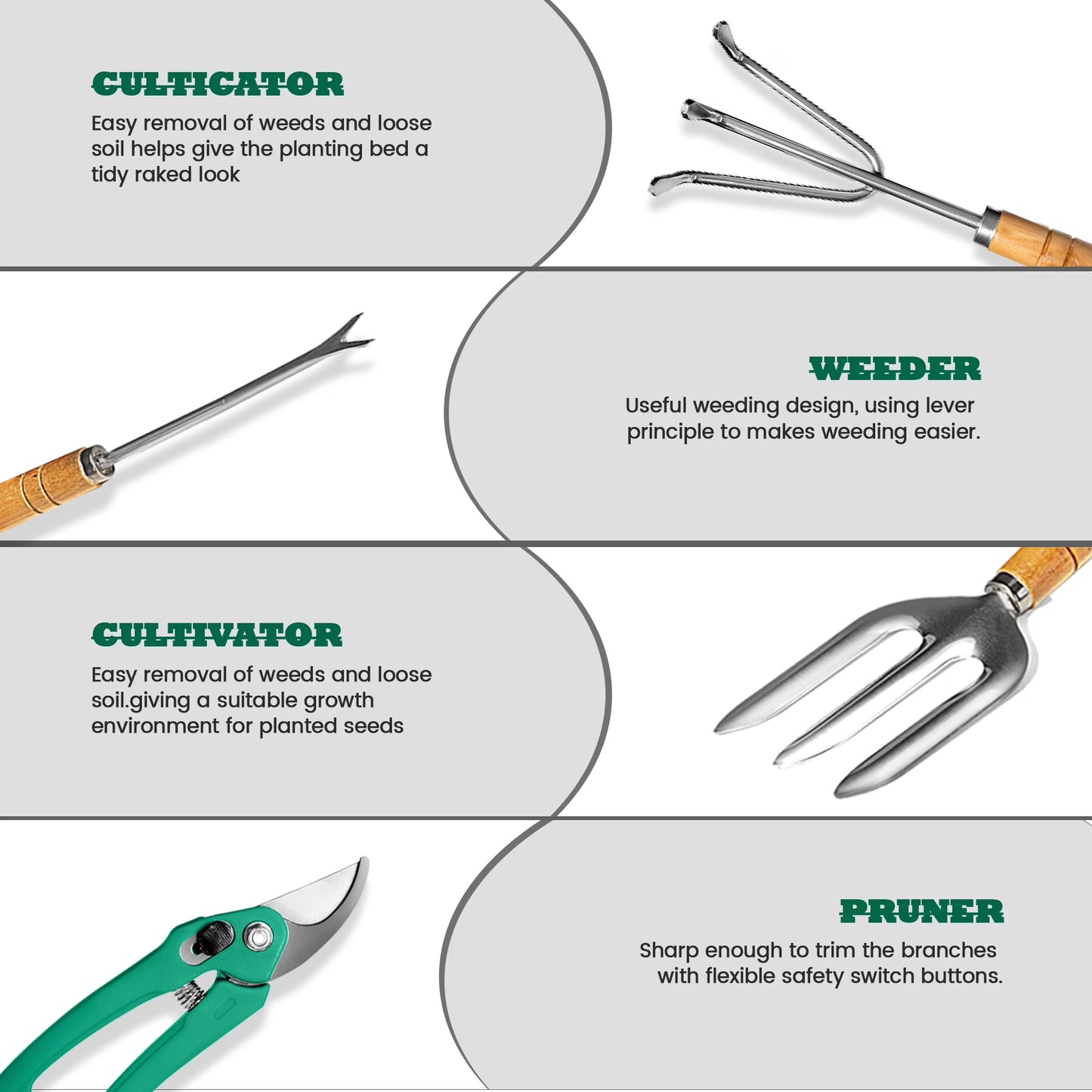 ALLJOY 9-Piece Garden Tools Set with Bag & Gloves