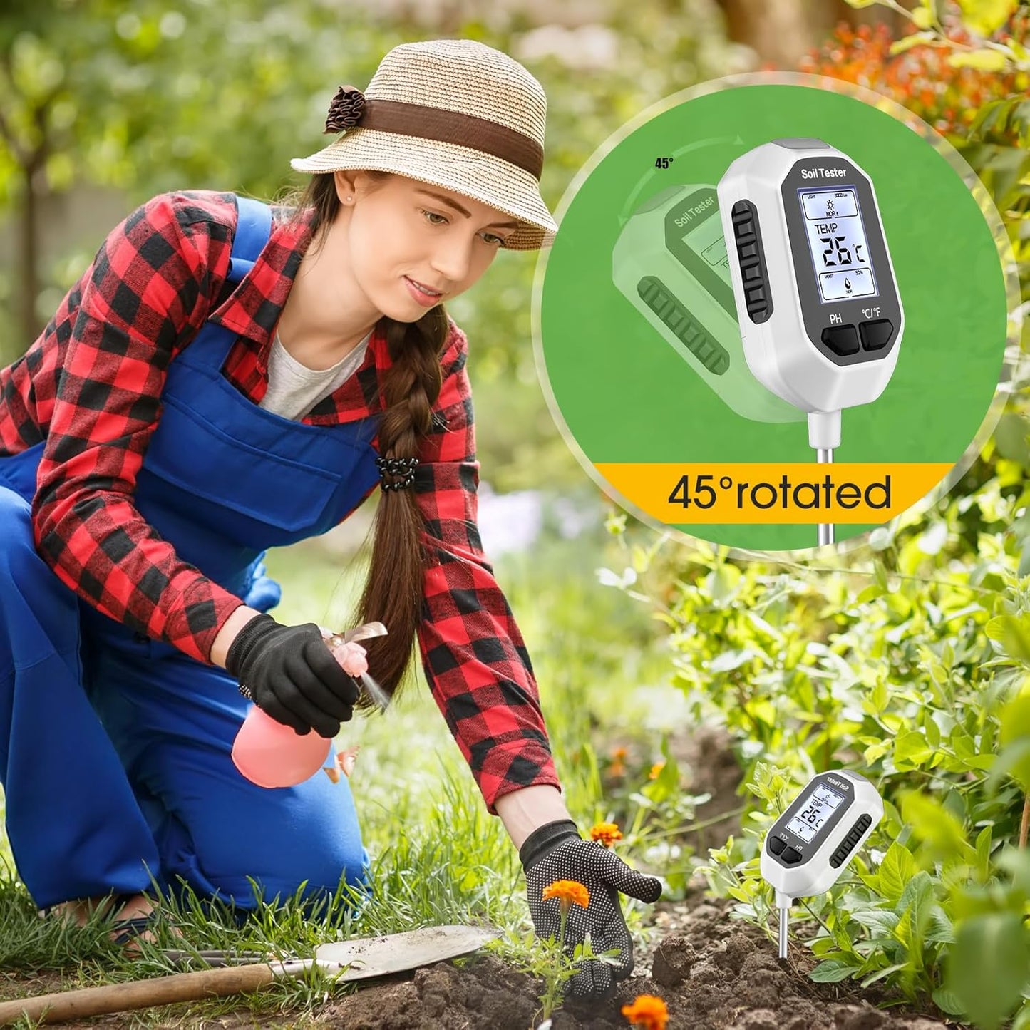 YAMRON 4-in-1 Digital Soil Moisture Meter