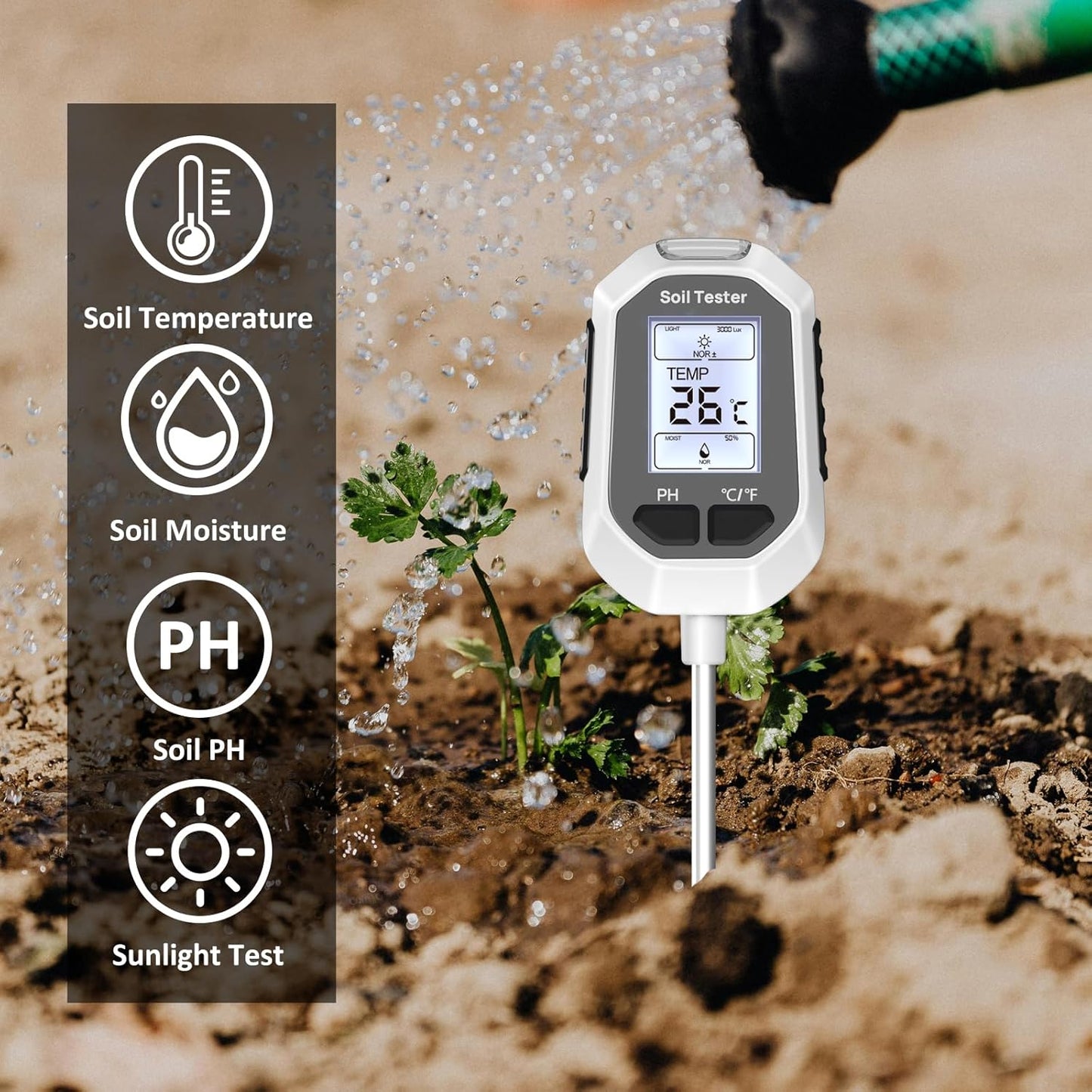 YAMRON 4-in-1 Digital Soil Moisture Meter