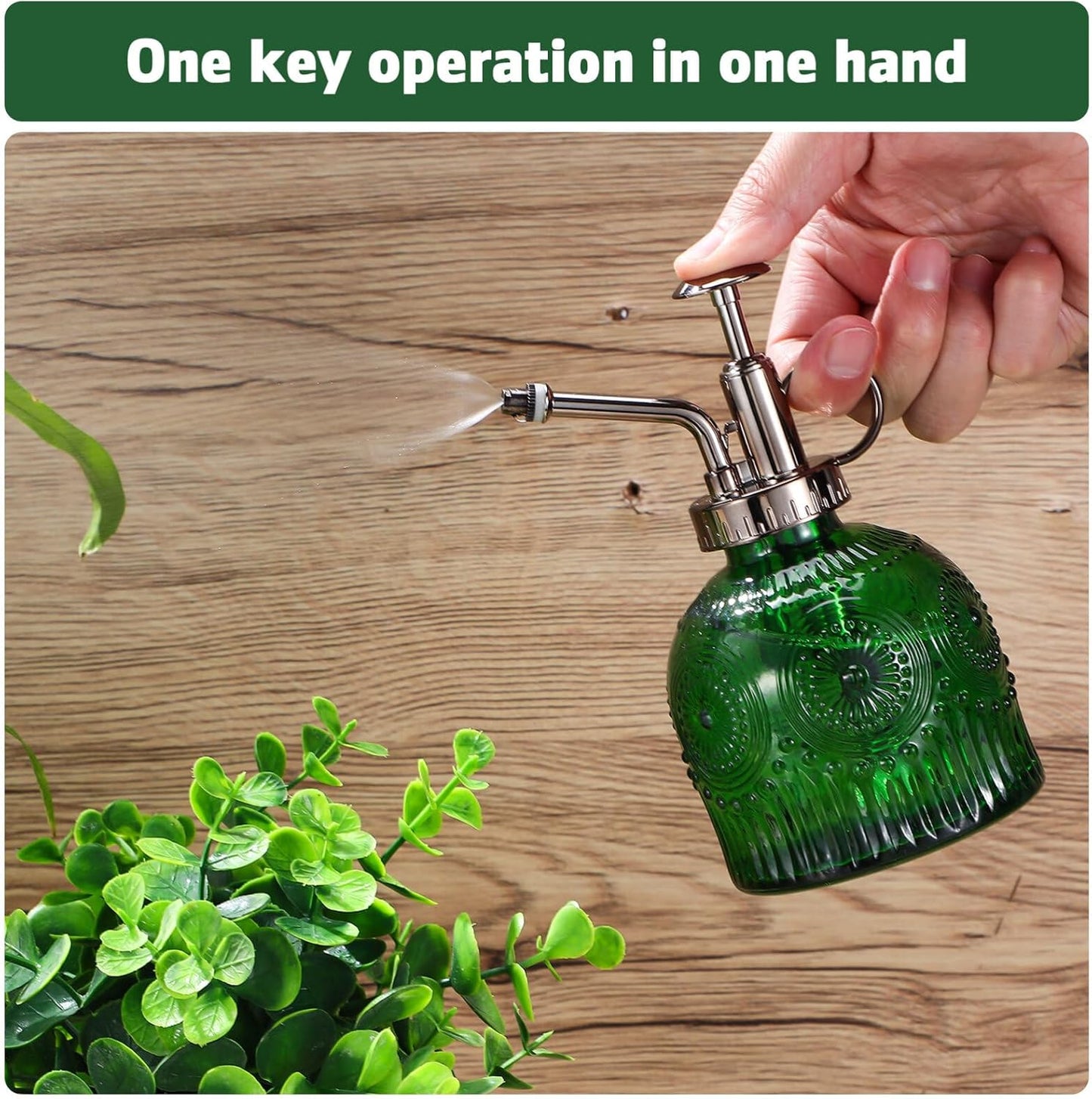 BESPORTBLE Green Glass Plant Mister Spray Bottle