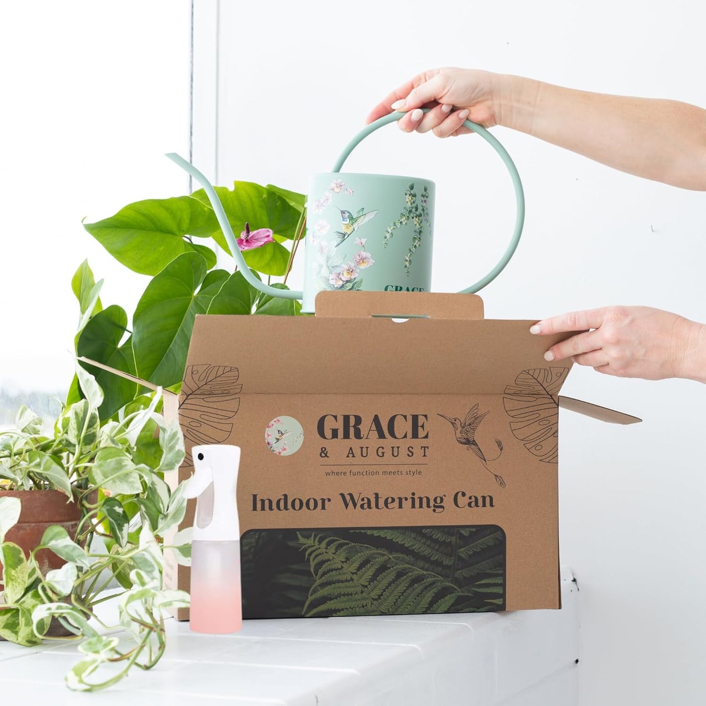 Indoor Watering Can with Spray Mist Bottle – 1.5L