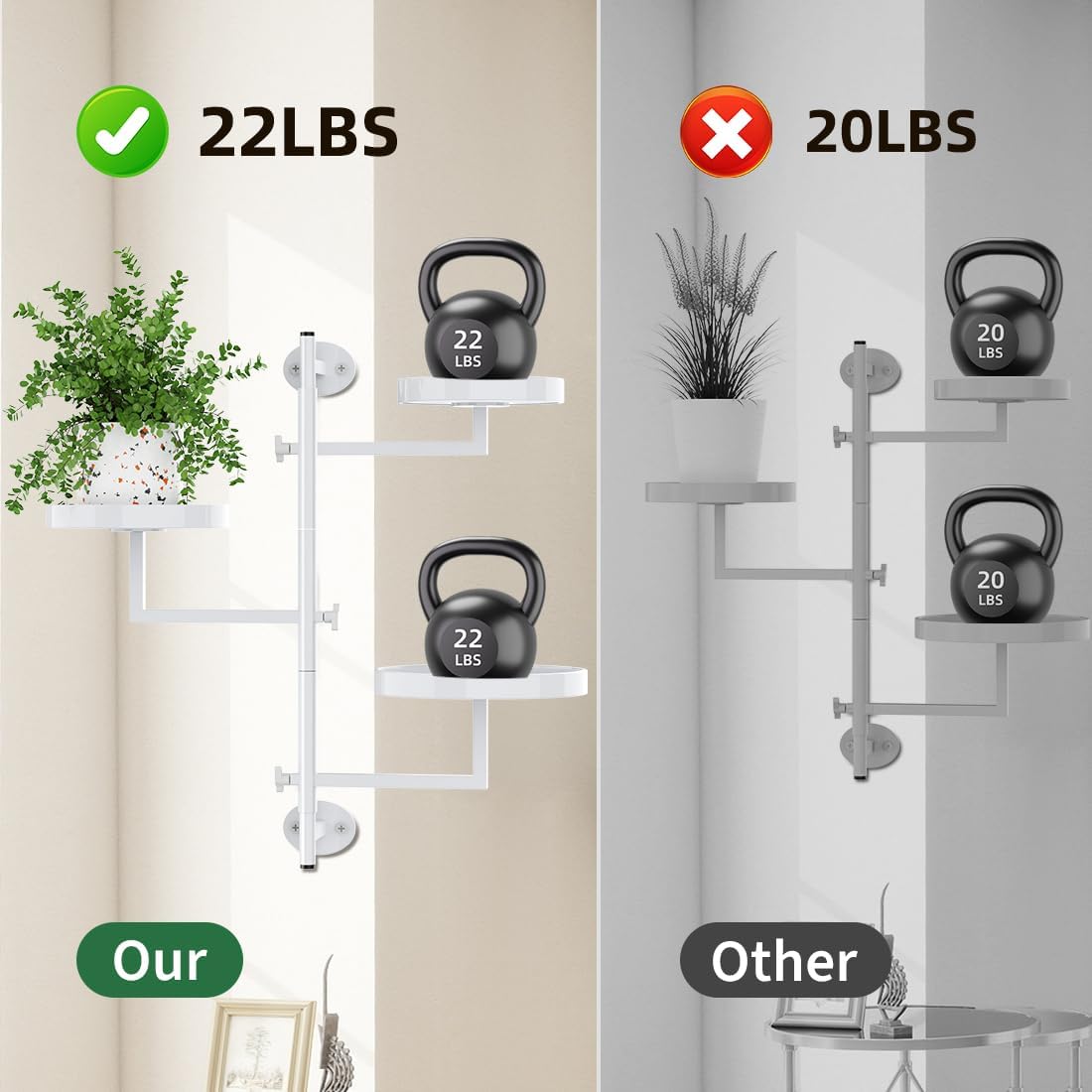Rotating 3-Tier Window Plant Shelf Metal Plant Stand